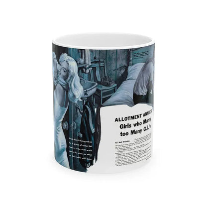 Girls who Marry too Many G.I.'s, For Men Only, February 1959 - White Coffee Mug 11oz - Go Mug Yourself