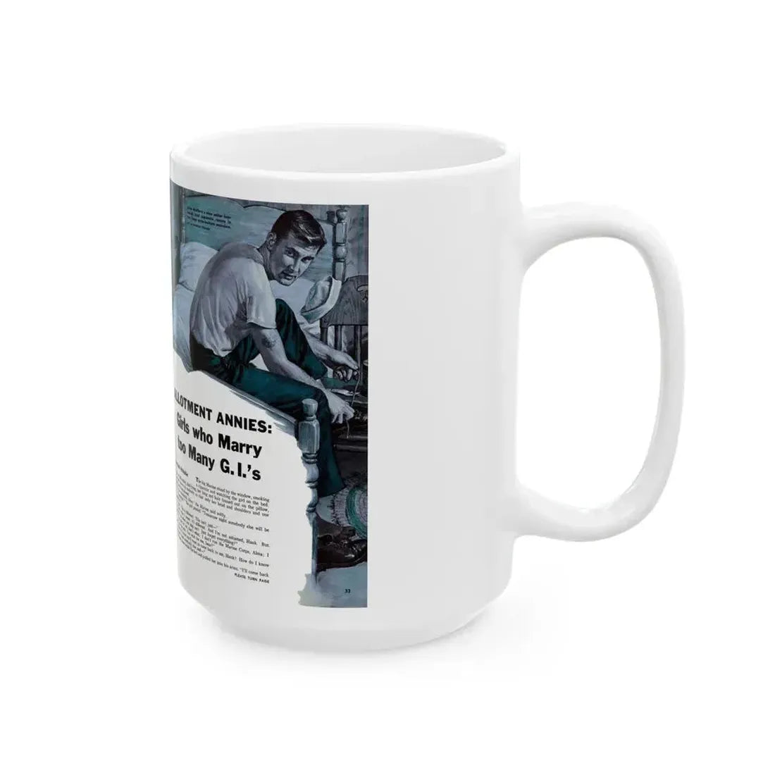 Girls who Marry too Many G.I.'s, For Men Only, February 1959 - White Coffee Mug - Go Mug Yourself