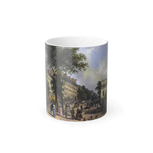 Giuseppe Canella (1788-1847) A Boulevard in Paris - Oil on Panel - Color Changing Mug 11oz 11oz - Go Mug Yourself