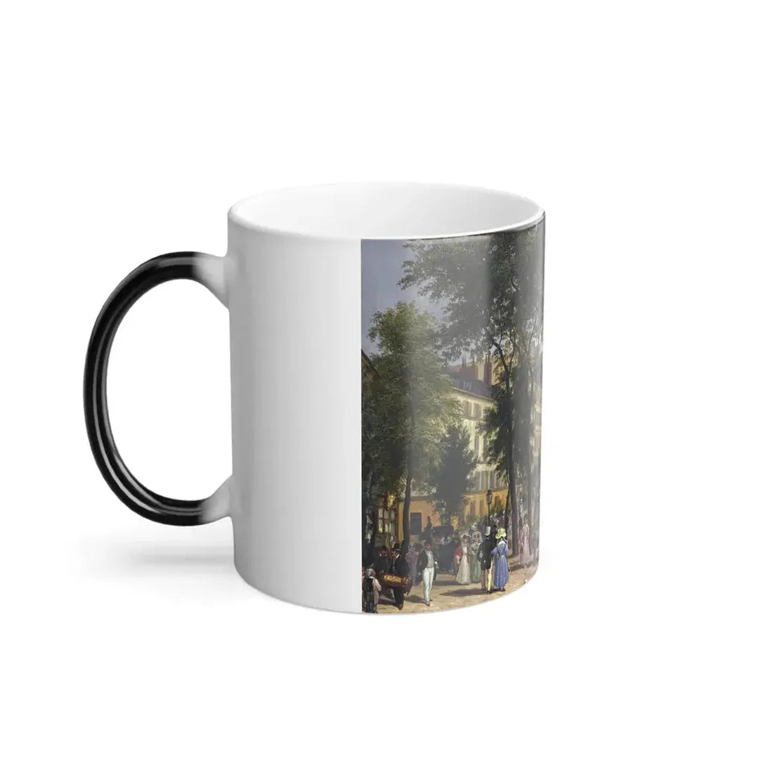 Giuseppe Canella (1788-1847) A Boulevard in Paris - Oil on Panel - Color Changing Mug 11oz - Go Mug Yourself
