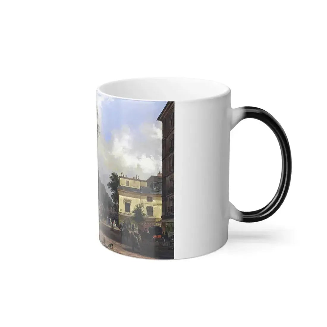 Giuseppe Canella (1788-1847) A Boulevard in Paris - Oil on Panel - Color Changing Mug 11oz - Go Mug Yourself