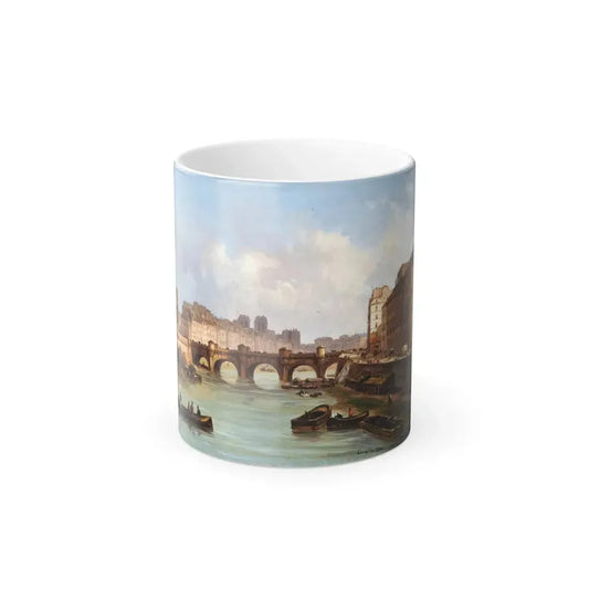 Giuseppe Canella (1788-1847) Le Pont Neuf, Paris - Huile sur Carton 1830 - Color Changing Mug 11oz 11oz - Go Mug Yourself