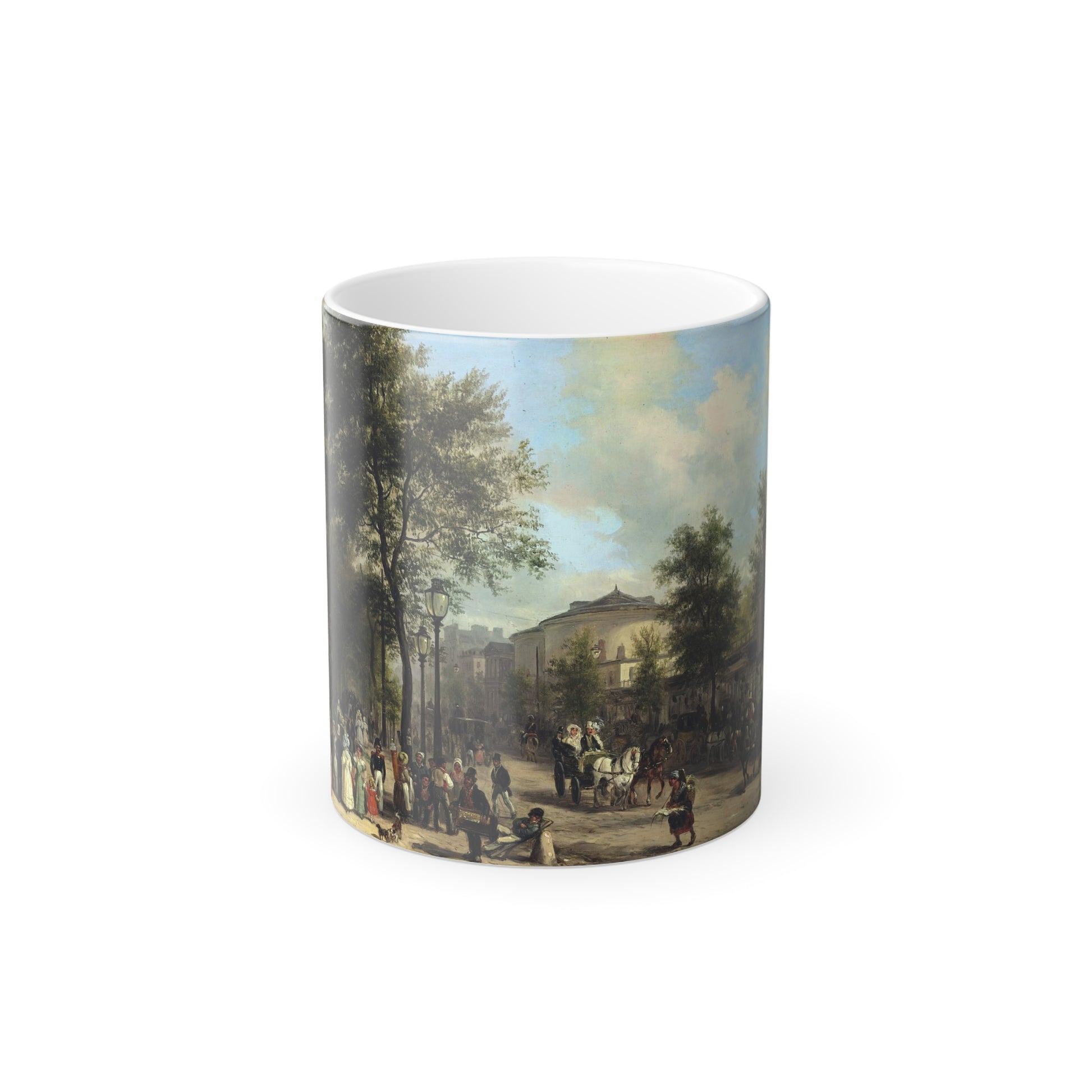 Giuseppe Canella (1788-1847) Paris%3a The Grands Boulevards - Oil on Panel 1830 - Color Changing Mug 11oz-11oz-Go Mug Yourself