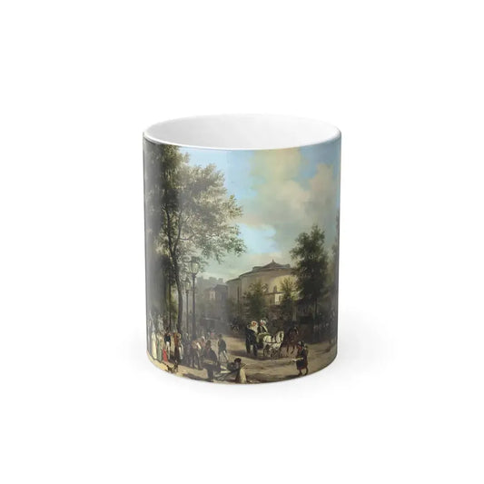 Giuseppe Canella (1788-1847) Paris%3a The Grands Boulevards - Oil on Panel 1830 - Color Changing Mug 11oz 11oz - Go Mug Yourself