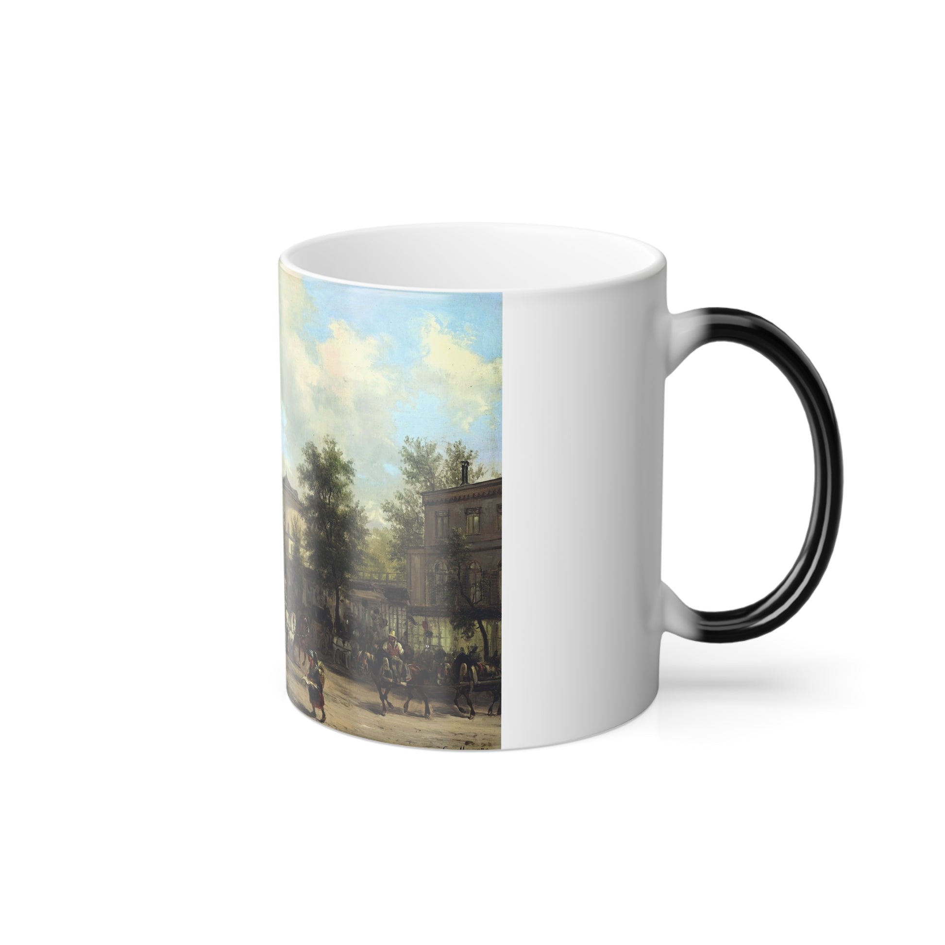 Giuseppe Canella (1788-1847) Paris%3a The Grands Boulevards - Oil on Panel 1830 - Color Changing Mug 11oz-Go Mug Yourself