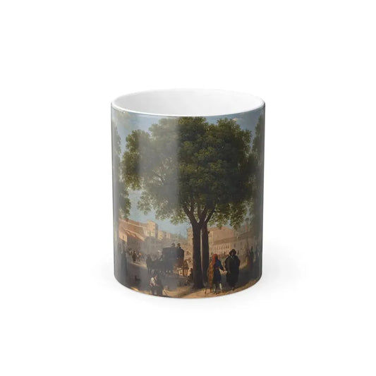 Giuseppe Canella (1788-1847) Paseo del Prado, Madrid - Oil on Paper Laid on Tin - Color Changing Mug 11oz 11oz - Go Mug Yourself