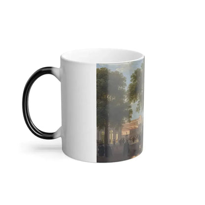 Giuseppe Canella (1788-1847) Paseo del Prado, Madrid - Oil on Paper Laid on Tin - Color Changing Mug 11oz - Go Mug Yourself