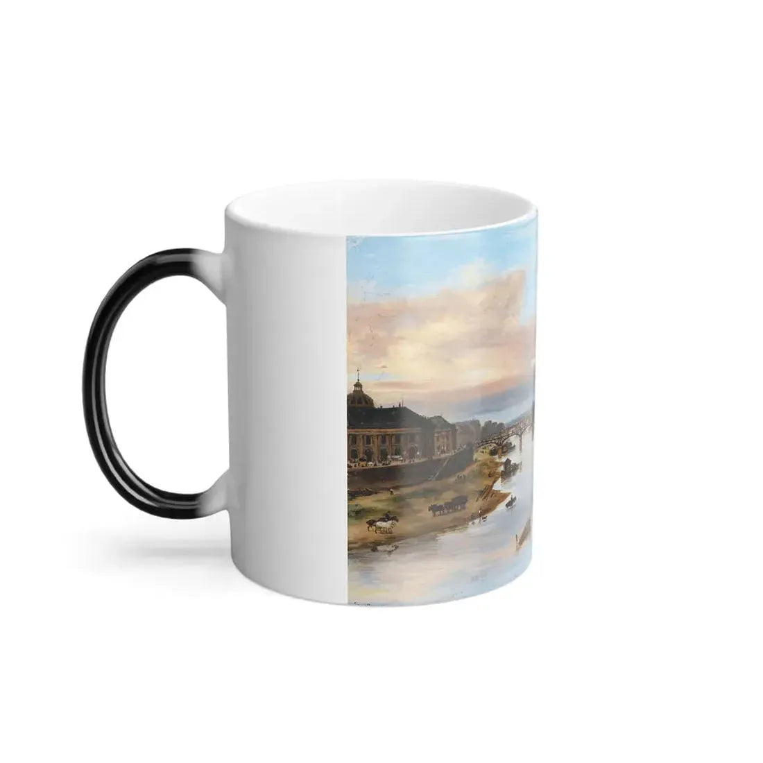 Giuseppe Canella (1788-1847) Vue du Louvre, Paris - Huile sur Carton 1827 - Color Changing Mug 11oz - Go Mug Yourself
