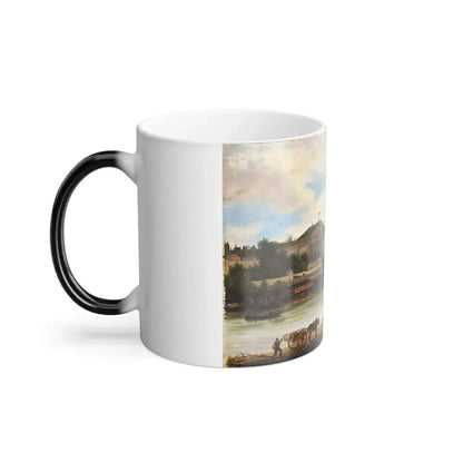 Giuseppe Canella (1788-1847) Vue du Palais Bourbon, Paris - Huile sur Carton - Color Changing Mug 11oz - Go Mug Yourself