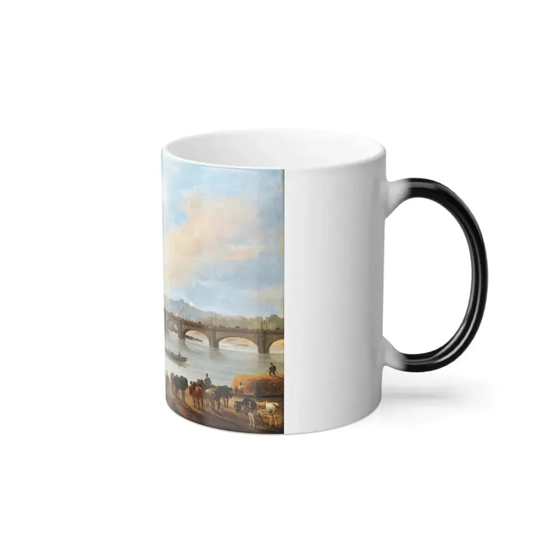 Giuseppe Canella (1788-1847) Vue du Palais Bourbon, Paris - Huile sur Carton - Color Changing Mug 11oz - Go Mug Yourself