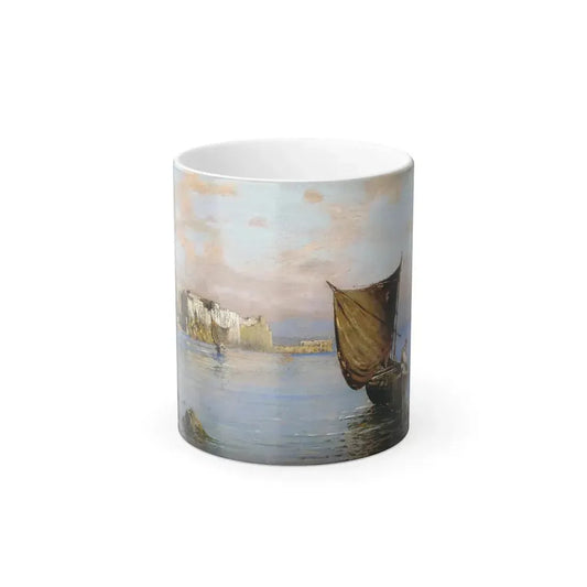 Giuseppe Carelli (1858-1921) Neapolitan Seascape - Oil on panel - Color Changing Mug 11oz 11oz - Go Mug Yourself