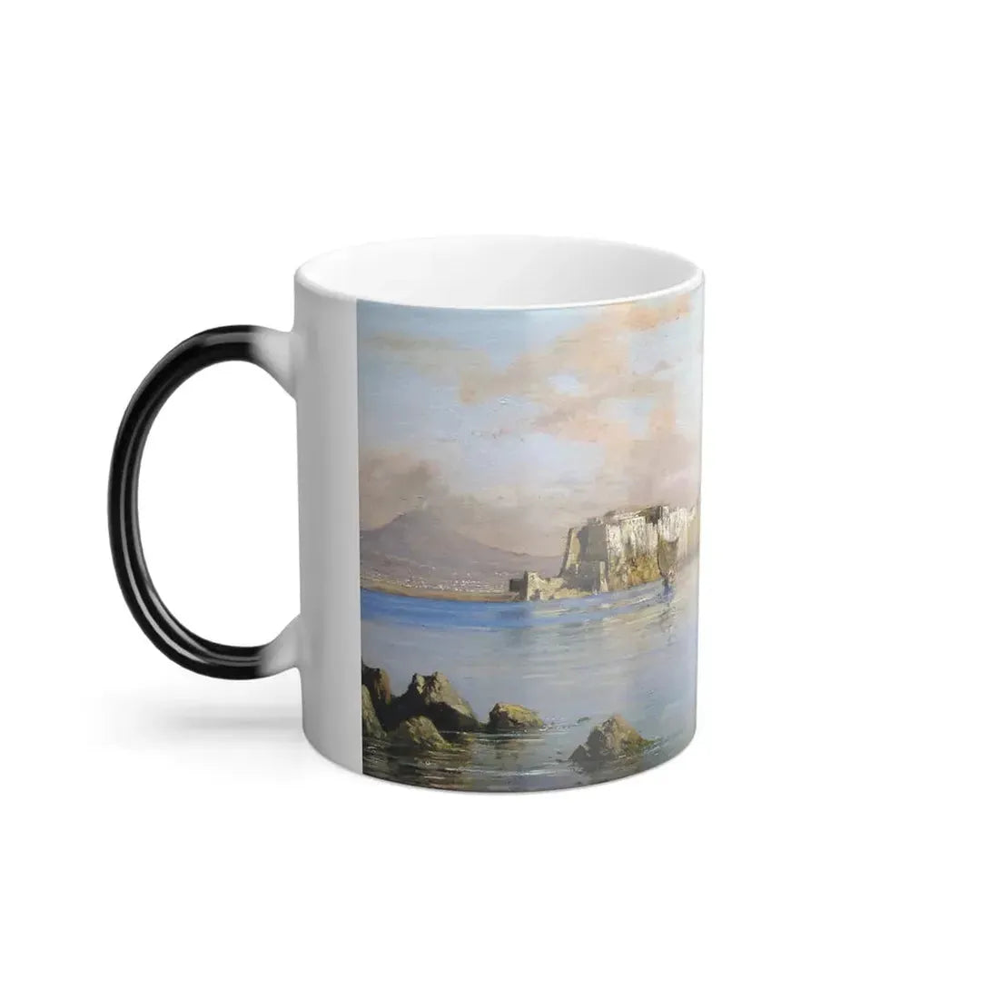 Giuseppe Carelli (1858-1921) Neapolitan Seascape - Oil on panel - Color Changing Mug 11oz - Go Mug Yourself