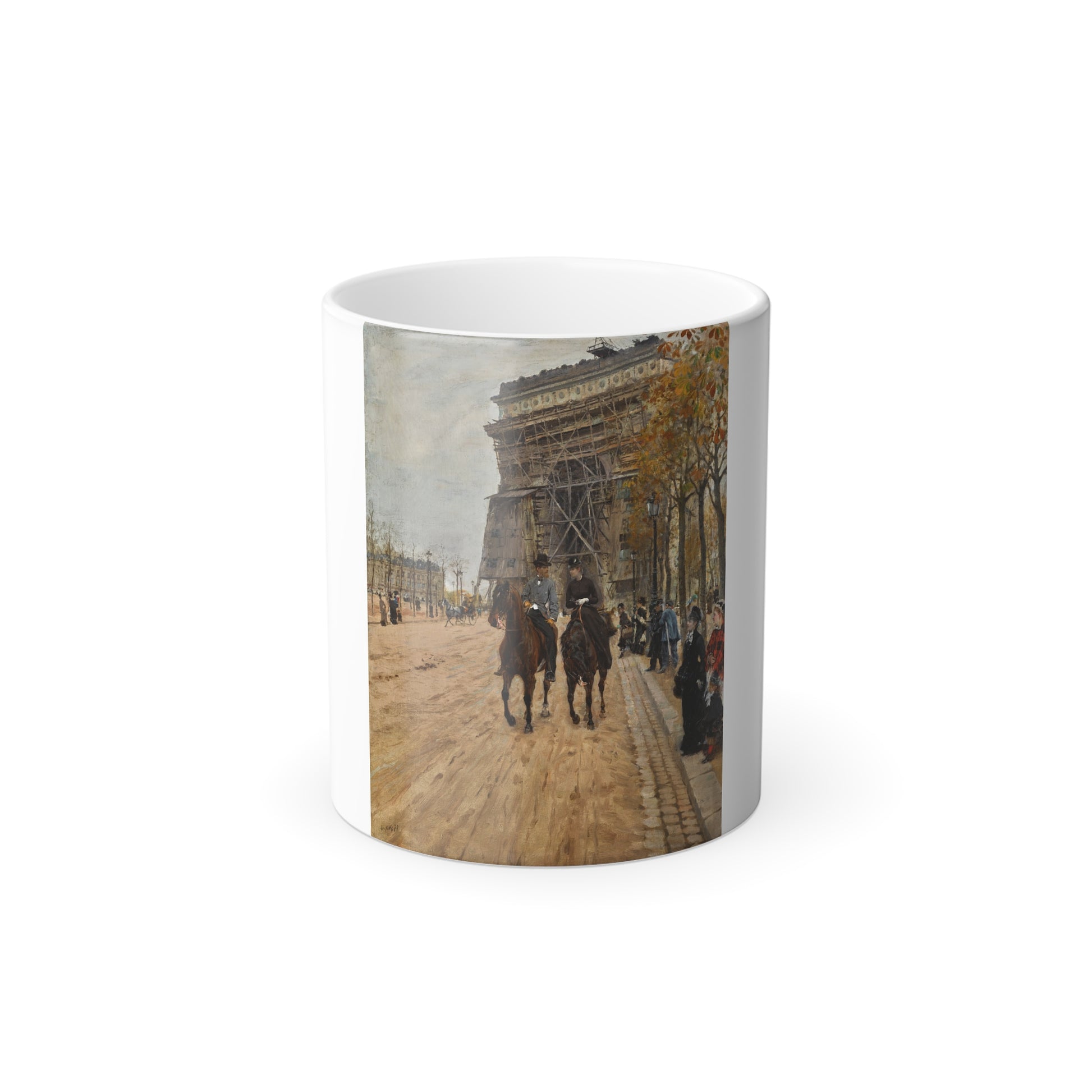 Giuseppe De Nittis (1846-1884) L'Arc de Triomphe, Paris - Oil on Canvas 1875 - Color Changing Mug 11oz-11oz-Go Mug Yourself