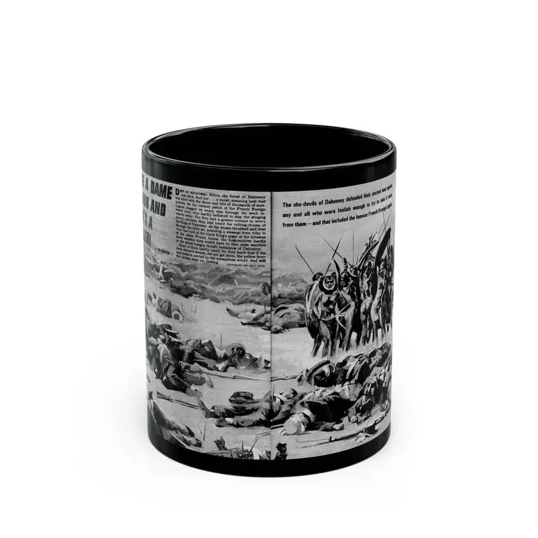 Give A Dame A Gun And She's A Killer, Real Men, February 1971 - Black Coffee Mug 11oz - Go Mug Yourself
