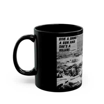 Give A Dame A Gun And She's A Killer, Real Men, February 1971 - Black Coffee Mug - Go Mug Yourself