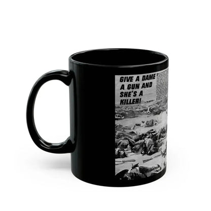 Give A Dame A Gun And She's A Killer, Real Men, February 1971 - Black Coffee Mug - Go Mug Yourself