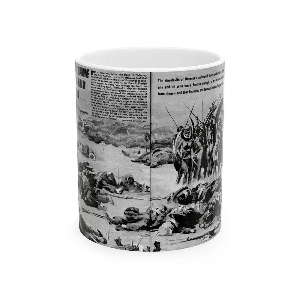 Give A Dame A Gun And She's A Killer, Real Men, February 1971 - White Coffee Mug 11oz - Go Mug Yourself