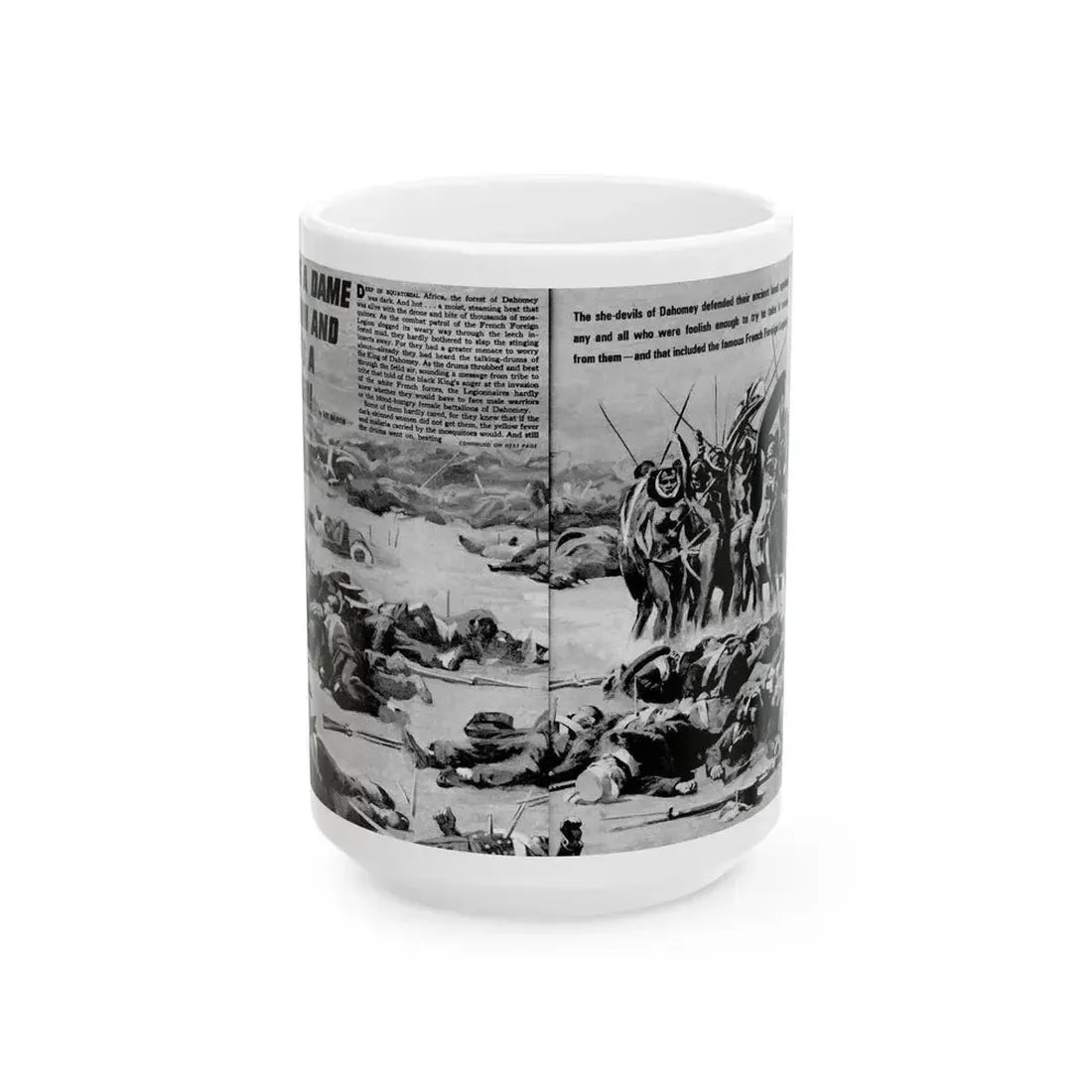 Give A Dame A Gun And She's A Killer, Real Men, February 1971 - White Coffee Mug 15oz - Go Mug Yourself