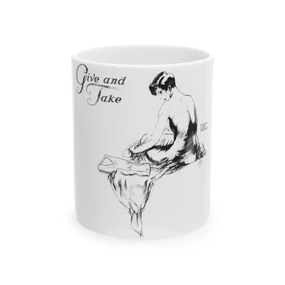 Give and Take (1), Collier's, February 11, 1928 - White Coffee Mug 11oz - Go Mug Yourself