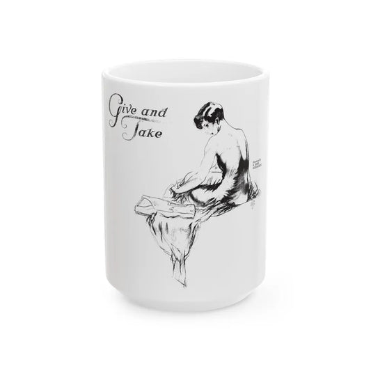 Give and Take (1), Collier's, February 11, 1928 - White Coffee Mug-15oz-Go Mug Yourself