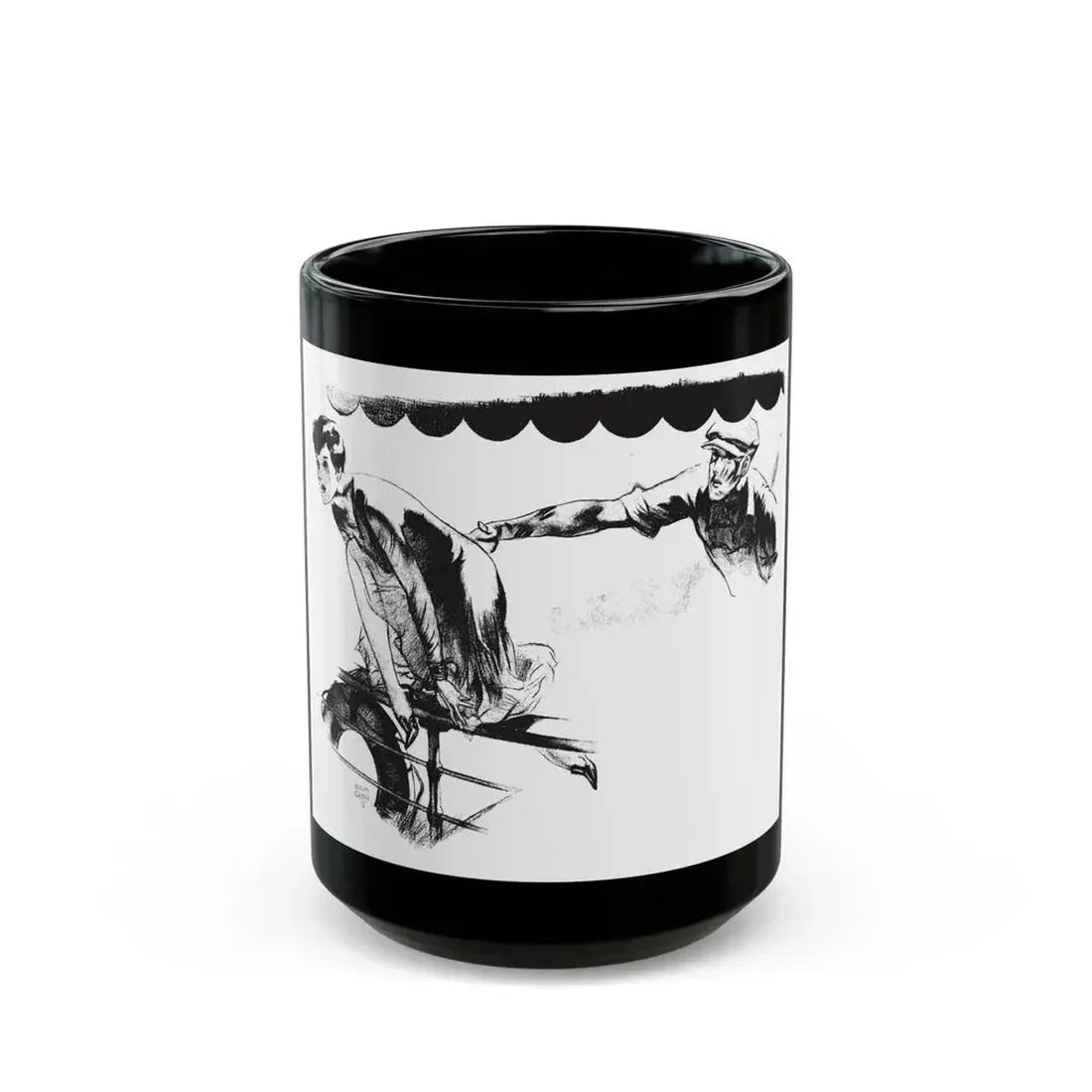Give and Take (2), Collier's, February 11, 1928 - Black Coffee Mug 15oz - Go Mug Yourself