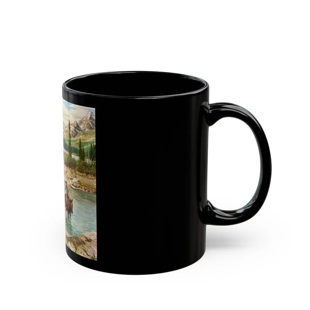 Glacier National Park, Saturday Evening Post cover, July 30, 1960 - Black Coffee Mug-Go Mug Yourself