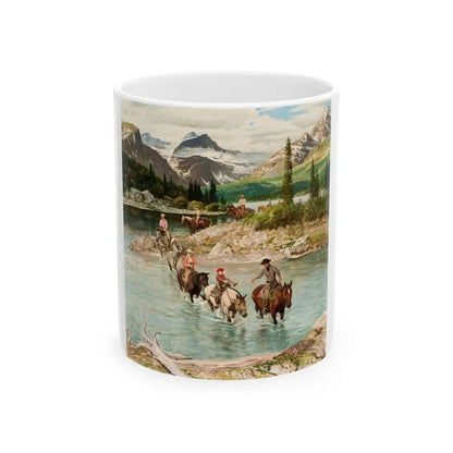 Glacier National Park, Saturday Evening Post cover, July 30, 1960 - White Coffee Mug 11oz - Go Mug Yourself
