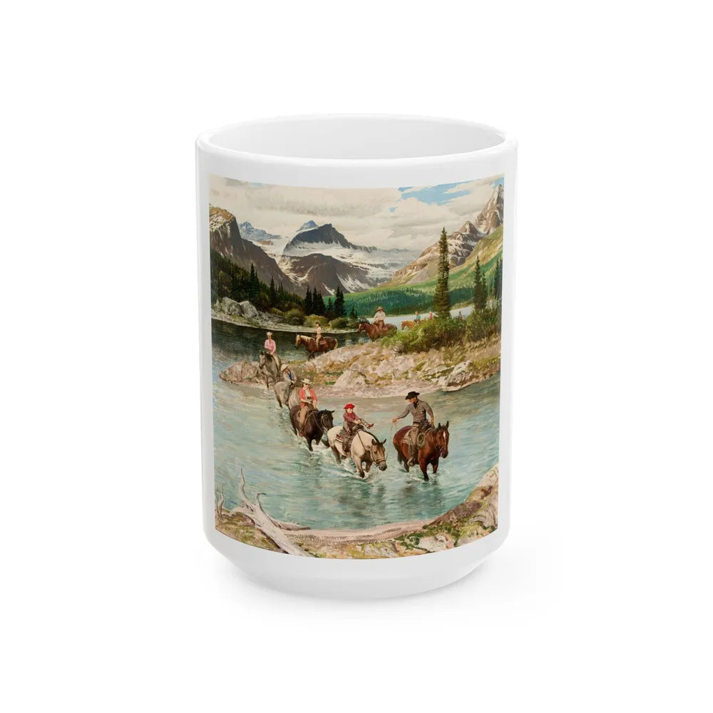 Glacier National Park, Saturday Evening Post cover, July 30, 1960 - White Coffee Mug-15oz-Go Mug Yourself