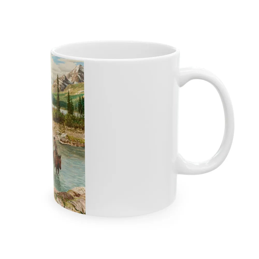 Glacier National Park, Saturday Evening Post cover, July 30, 1960 - White Coffee Mug-Go Mug Yourself