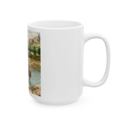 Glacier National Park, Saturday Evening Post cover, July 30, 1960 - White Coffee Mug-Go Mug Yourself