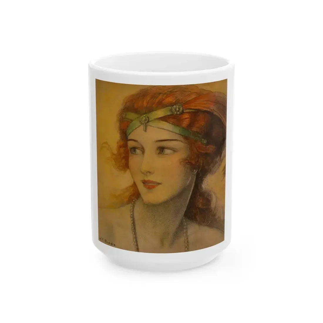 Glamour in Red, Hearst's International Magazine cover, March 1923 - White Coffee Mug 15oz - Go Mug Yourself