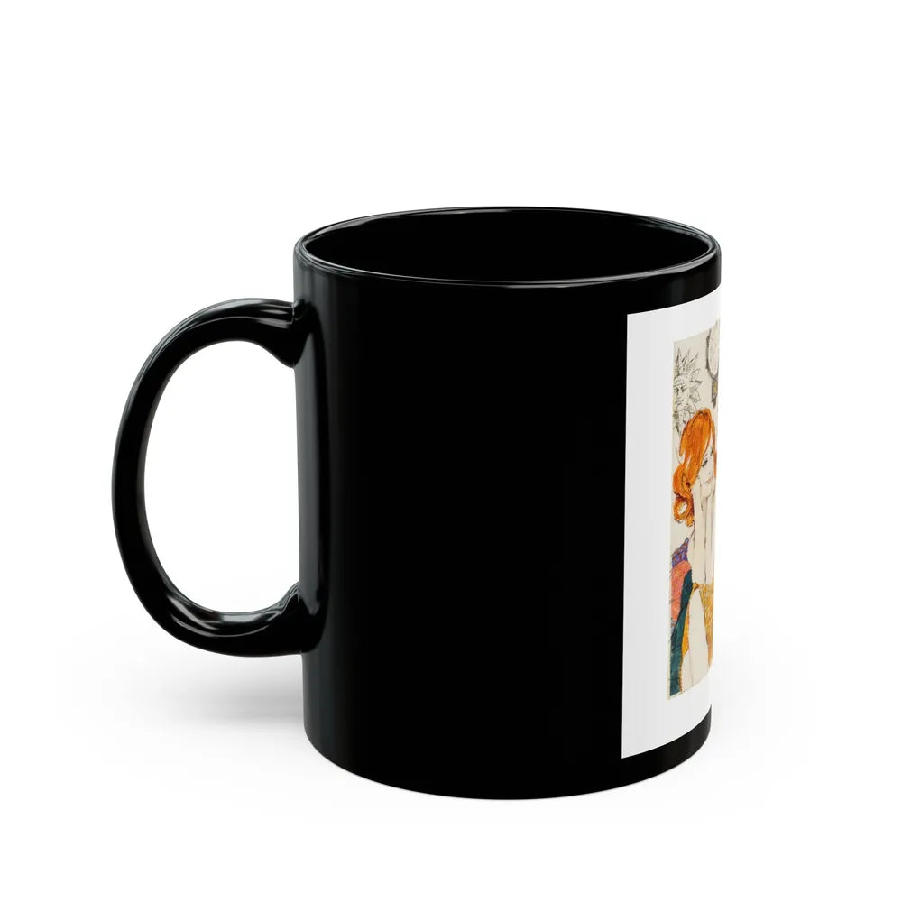 Glamourous Red Head Preliminary Artwork (1960) - Black Coffee Mug-Go Mug Yourself