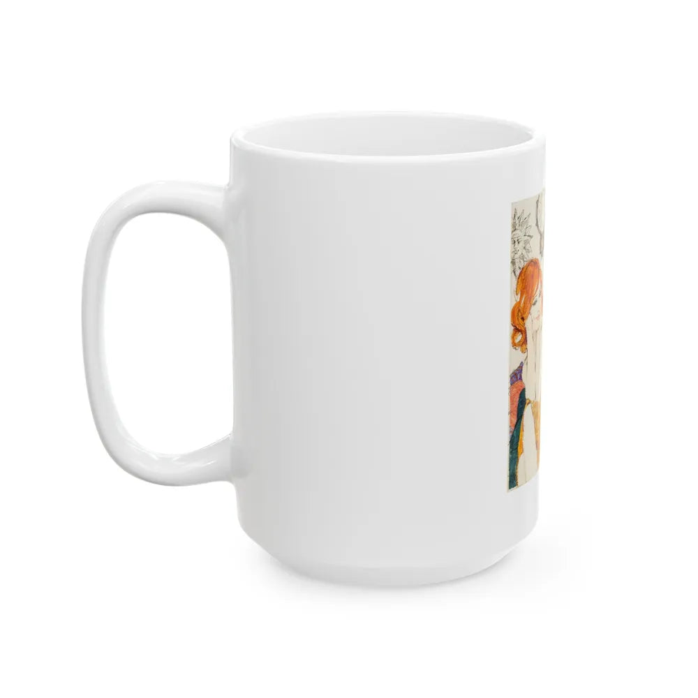 Glamourous Red Head Preliminary Artwork (1960) - White Coffee Mug-Go Mug Yourself