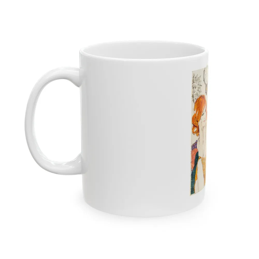 Glamourous Red Head Preliminary Artwork (1960) - White Coffee Mug-Go Mug Yourself