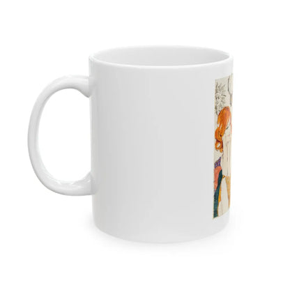 Glamourous Red Head Preliminary Artwork (1960) - White Coffee Mug-Go Mug Yourself