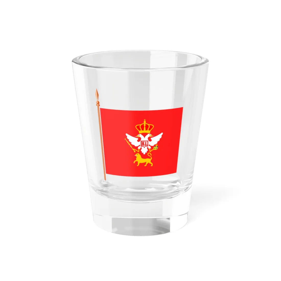 Glavna ratna zastava alaj barjak knjaza Nikole I (Montenegro) Shot Glass 1.5oz 1.5oz - Go Mug Yourself