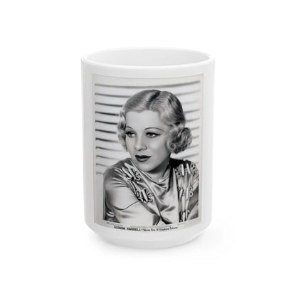 Glenda Farrell #26 (Vintage Female Icon) White Coffee Mug-15oz-Go Mug Yourself