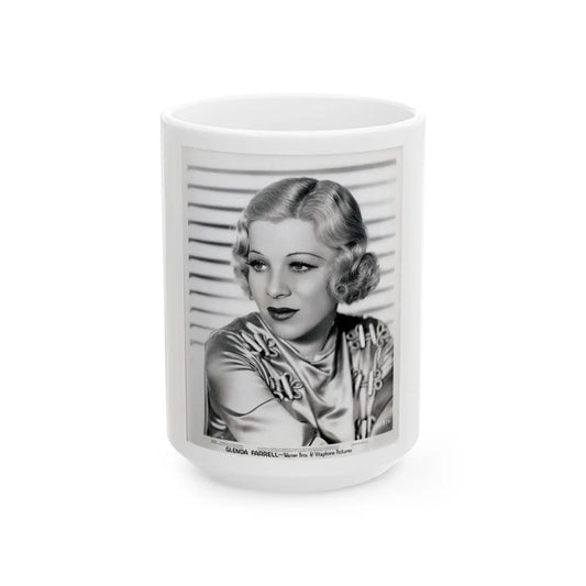 Glenda Farrell #26 (Vintage Female Icon) White Coffee Mug-15oz-Go Mug Yourself