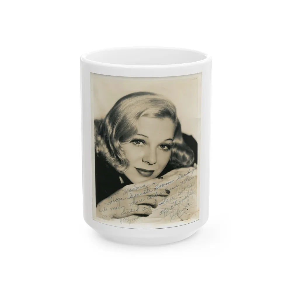 Glenda Farrell #28 (Vintage Female Icon) White Coffee Mug-15oz-Go Mug Yourself