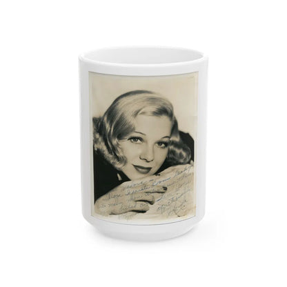 Glenda Farrell #28 (Vintage Female Icon) White Coffee Mug-15oz-Go Mug Yourself