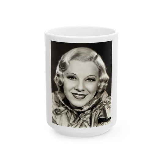 Glenda Farrell #31 (Vintage Female Icon) White Coffee Mug-15oz-Go Mug Yourself