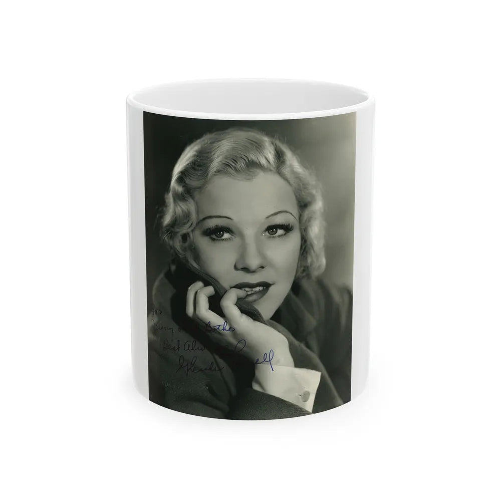 Glenda Farrell #33 (Vintage Female Icon) White Coffee Mug-11oz-Go Mug Yourself