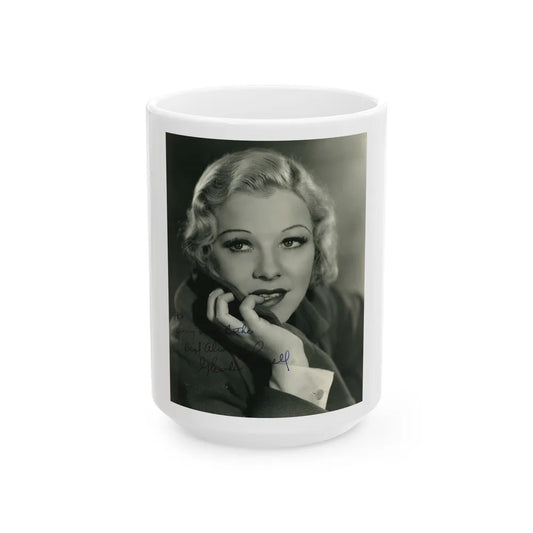 Glenda Farrell #33 (Vintage Female Icon) White Coffee Mug-15oz-Go Mug Yourself