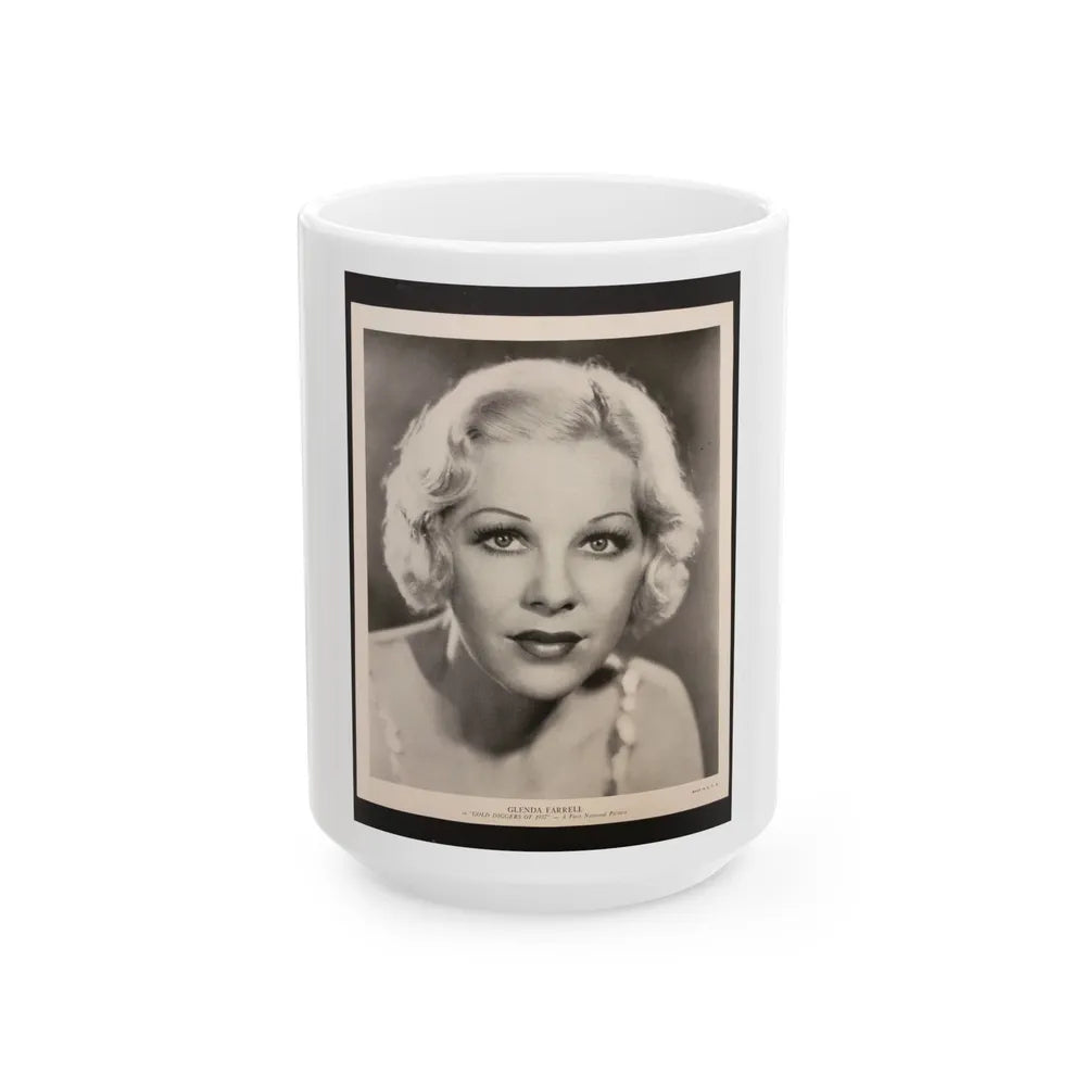 Glenda Farrell #47 (Vintage Female Icon) White Coffee Mug-15oz-Go Mug Yourself