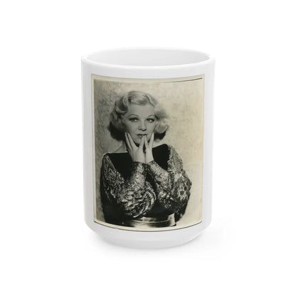 Glenda Farrell #48 (Vintage Female Icon) White Coffee Mug-15oz-Go Mug Yourself