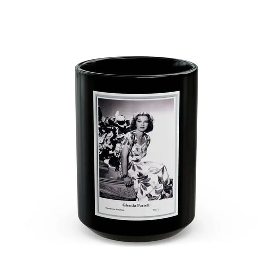Glenda Farrell #51 (Vintage Female Icon) Black Coffee Mug 15oz - Go Mug Yourself