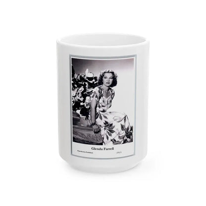 Glenda Farrell #51 (Vintage Female Icon) White Coffee Mug 15oz - Go Mug Yourself
