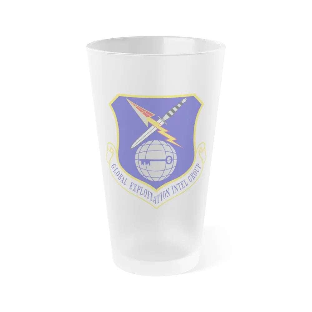 Global Exploitation Intelligence Group (U.S. Air Force) Frosted Pint Glass 16oz-16oz-Frosted-Go Mug Yourself