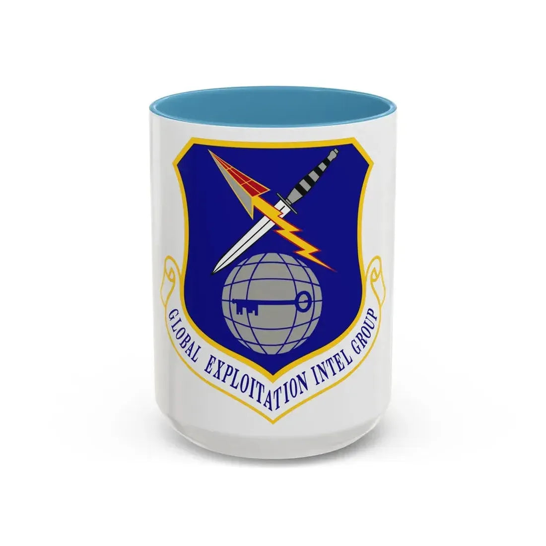 Global Exploitation Intelligence Group (U.S. Air Force) Accent Coffee Mug 15oz Light Blue - Go Mug Yourself