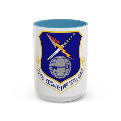 Global Exploitation Intelligence Group (U.S. Air Force) Accent Coffee Mug 15oz Light Blue - Go Mug Yourself